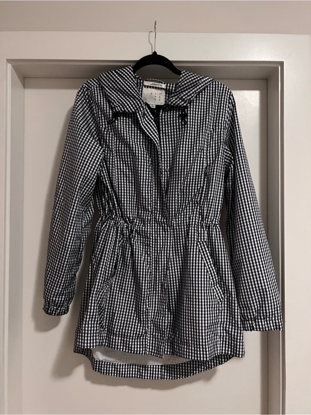 a new day Black & White Gingham Hooded Utility Jacket
